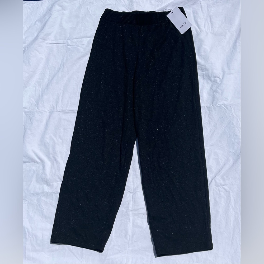 LMTD black stretchy pants, black and glittery